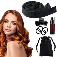 PRICES MAY VARY. 【8 Piece Set Sexy Heatless Curls Hair Rollers】Bicico Heatless Hair Curler Set Include 1 X 70.8 in Beauty Curling Headband, 4 X Scrunchies, 1 X Hair Clips, Airless Spray Bottle, Storage bag, Instruction, no more heat & damage to your hair with this heatless roller, The newly upgraded hair styling tools can get wavy curly hair without labor. but also look as fashionable as the headband. 【Soft & Comfortable Material】The soft heatless hair curler can make the sleep more comfortable, Sleep In Curls, Spray Bottle Storage, Curling Headband, Heatless Curling Rod Headband, No Heat Hair Curlers, Lazy Hair, Natural Looking Curls, Heatless Hair, Heatless Hair Curlers