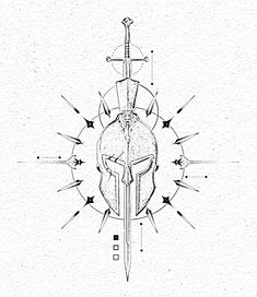 Knight Tattoo Warriors, Stoic Tattoos For Men, Helm Of Awe Tattoo, Witcher Tattoo, Tower Drawing, Maching Tattoos, Gladiator Tattoo, Tatuagem Masculina Pequena, Spartan Tattoo