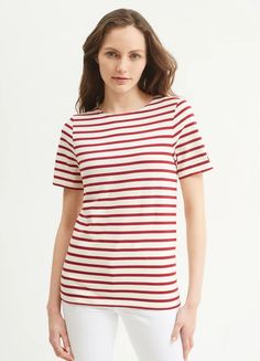 Breton Stripe Shirt | Boatneck Short Sleeve | Official Saint James® Site – Saint James USA French Sailor, Breton Stripe Shirt, Sailor Shirt, Sea Side, Normandy France, Striped Short Sleeve Shirt, Saint James, American Shirts, Striped Shorts