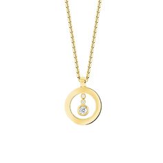 When you feast your eyes on this circle pendent from Roberto Coin's Cento collection, you will be thrilled! Lush 18kt yellow gold is crafted into a small circle, while three diamonds drop into the center. The brilliance of the 100-facet gemstones is magnified by the vibrant color of precious metal. Let this Roberto Coin necklace take your breath away! Round Diamond Necklace With Detachable Pendant, Modern Yellow Gold Diamond Necklace Round Cut, Modern Yellow Gold Diamond Necklace With Round Cut, Diamond Necklace With Detachable Round Pendant, Modern Yellow Gold Diamond Necklace With Round Pendant, Yellow Gold Halo Pendant Diamond Necklace, Modern Gold Diamond Necklace With Round Cut, Yellow Gold Circular Diamond Necklace, Detachable Round Diamond Pendant Necklace