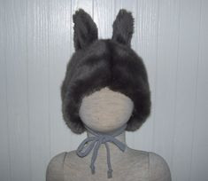 "The super soft, cotton top gray bunny hat will fit 19-20\" heads(toddler to 5 years old child) Perfect gift for a boy or girl for Easter festivities! A soft Tissavel vintage faux fur hat. The fur is shorter than most of my hats, which makes it perfect for baby bunnies! It's 1/2\" long with whiteish guard hairs and really does look like an actual animal fur with ever so slight depth of colorIt is offered for costuming or every day wear, role play or dress up fun. It has been developed from a vin Baby Bunny Ears, Easter Festivities, Gray Bunny, Fun Hat, Baby Rabbit, Grey Bunny, Faux Fur Hat, Bunny Hat, Animal Fur