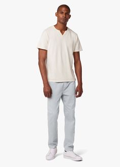 The deck pants rock a drawstring, elastic waistband for an easy, comfortable fit. We also used a plant-based dye to achieve the subtle coloring and incredibly soft twill fabric. White Undershirt, Plant Based, Comfort Fit, 404 Not Found, Dye