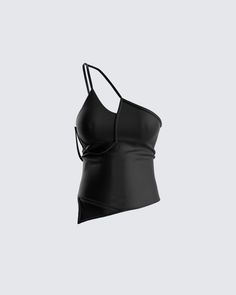 Not your average black top because normal is boring 💁🏻‍♀️ Make a statement with this strappy cutie - the devil's in the details 💅🏼 Strappy Party Top With Built-in Bra, Black Triangle Top With Adjustable Straps, Black Tops With Built-in Bra For Club, Edgy Solid Color Top For Club, Edgy Solid Color Club Top, Black Strappy Tank Top For Party, Black Tank Top With Tank Straps For Party, Trendy Strapped Party Tops, Black Tank Top For Party