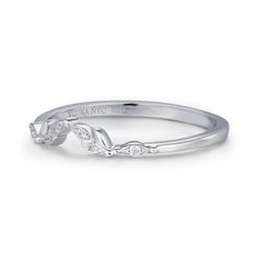 A versatile stacking band that will add a touch of radiance to your jewelry collection. The band is beautifully patterned with leaves and accented with sparkling gems, Gleam Band is the perfect option for any special occasion. It is delicately made to match your favorite ring, but it may also magnificently gleam on its own. Just as the leaves evolve and bloom, may this ring serve as a reminder to grow, thrive, and shine brightly in every chapter of your journey. ✦ Available in both 14K white gol Fine Jewelry Adjustable Stackable Rings With Open Band, Adjustable Open Band Stackable Rings, Elegant Double Band Jewelry With Single Cut Diamonds, Classic Stackable Cubic Zirconia Bands, Elegant Cubic Zirconia Stackable Rings With Open Band, Classic Stackable Diamond White Jewelry, Stackable White Gold Double Band, Dainty Double Band Stackable Rings For Wedding, Elegant Open Band Stackable Rings