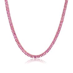 Luxury Pink Necklace With Brilliant Cut, Luxury Pink Necklaces With Brilliant Cut, Pink Diamond Necklace For Formal Occasions, Formal Fine Jewelry Rose Gold Tennis Necklace, Luxury Pink Diamond Necklace, Rose Gold Round Tennis Necklace In Fine Jewelry Style, Rose Gold Round Tennis Necklace, Rose Gold Fine Jewelry Tennis Necklace, Luxury Single Strand Pink Jewelry