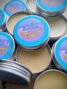 Passion Fruit Lip Balm, Cocoa Butter, Passion Fruit, Homemade, Moisturizing Fruit Lip Balm, Fruit Scent, Passion Fruit, Cocoa Butter, Lip Balm, Cocoa, The Balm, Health And Beauty, Tin