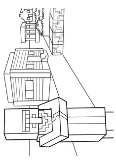 an image of a minecraft block coloring page