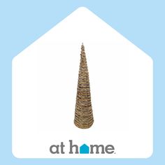 the logo for at home with a small cone made out of straw