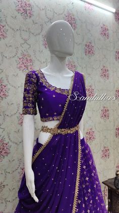 Half Saree Designs South Indian, Latest Bridal Blouse Designs, Lehenga Saree Design, Rare Features, Simple Lehenga, Long Frock Designs, Bridal Sarees South Indian, Half Saree Lehenga, Long Gown Design