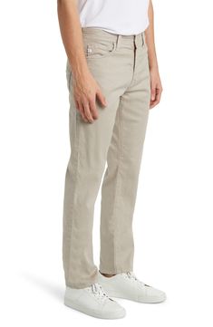 Slightly tapered from knee to hem, these slim straight-leg pants are made from a lightweight cotton-and-linen twill with a hint of stretch for enhanced comfort. 34" inseam; 14" leg opening; 10" front rise; 14" back rise (size 32) Zip fly with button closure Five-pocket style 53% cotton, 46% linen, 1% elastane Machine wash, tumble dry Imported Slim Fit Cotton Chinos For Summer, Summer Slim Fit Cotton Chinos, Slim Fit Chinos With Straight Hem For Spring, Slim Fit Spring Pants With Standard Cut Leg, Straight Five Pockets Summer Pants, Unstructured Cotton Bottoms With Straight Hem, Summer Straight Pants With Five Pockets, Spring Bottoms With Slim Fit And Standard Cut Leg, Spring Cotton Bottoms With Straight Hem