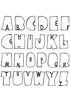 the alphabet is drawn in black and white