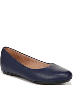 From Naturalizer&#x2C; the Maxwell Tumbled Leather Casual Ballet Flats feature:Tumbled leather upperSlip-on constructionSynthetic liningContour Plus comfort systemSynthetic outsoleApprox. 0.50" heelImported. Casual Ballet Flats, Comfortable Flats, Leather Ballet Flats, Dillard's, Leather Slip Ons, Tumbling, Midnight Blue, Flat Shoes Women, Ballet Flats