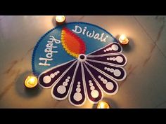 diwali festival decoration with candles on the floor