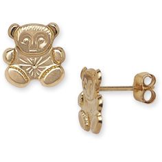 These adorable teddy bear earrings are made of solid 14-karat yellow gold. They will make a perfect gift for a child who loves teddy bears. Secured with a butterfly pushback closure. Metal: 14k yellow gold Style: Stud Finish: High polish Clasp: Butterfly Metal weight: 0.4 grams Earring dimensions: 8 mm wide x 8 mm long Teddy Bear Earrings, Stamped Earrings, Bear Earrings, Kids Earrings, Love Clothing, Kids Jewelry, Memorable Gifts, Gold Plated Sterling Silver, Heart Earrings