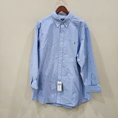 "New With Tags- See Pictures For Details Flaws: No Rips Or Holes. Features / Style Profile - 100% Cotton, Collared, Long Sleeve, Button Down, Iconic Logo, Business, Meeting, Formal, Office, Workwear Please See Photos For Measurements (In Inches) Size Xxl We Ship Fast!! Next Business Day Shipping" Casual Light Blue Button-up Dress Shirt, Casual Light Blue Dress Shirt With Button Closure, Light Blue Casual Dress Shirt For Business Casual, Light Blue Casual Dress Shirt For Business, Office Workwear, Knit Shirt Dress, Formal Office, Blue Plaid Shirt, Ralph Lauren Mens