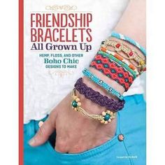 the bracelets are being displayed in front of a woman's hand with text reading boho chic bracelets