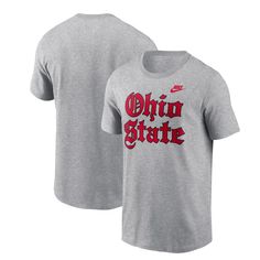 Showcase your Ohio State Buckeyes pride with this Nike Old English T-Shirt. The soft, 100% cotton fabric ensures a comfortable feel, making it perfect for everyday wear or cheering on the Buckeyes from the stands. Show off your Buckeye pride in classic style with this comfortable and stylish tee, perfect for any fan. Old English T, Oregon State Beavers, Virginia Tech Hokies, Oklahoma State Cowboys, Wisconsin Badgers, Iowa Hawkeyes, Arkansas Razorbacks, Oklahoma Sooners, Florida State Seminoles