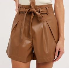 Bluivy. Faux Leather Shorts High Waisted Belted Wide Leg Flared With Pockets S Color Black Size M Check Out My Closet For Bundles And Receive An Additional Discount Trendy Leather Shorts For Fall, Trendy Leather Bottoms For Spring, Spring Leather Shorts With Belt Loops, Leather Shorts With Belt Loops For Spring, Brown Faux Leather Bottoms For Spring, Trendy Leather Shorts For Spring, Chic High Waist Leather Shorts, Chic High-waisted Shorts For Fall, Chic High-waist Leather Shorts