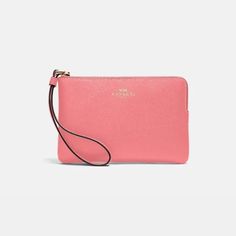 Product Details Color: Taffy Gold Tone Hardware Crossgrain Leather Two Credit Card Slots Zip-Top Closure, Fabric Lining Wrist Strap Attached 6 1/4" (L) X 4" (H) X 1/2" (W) Style No:58032 New Without Tags Handheld Zipper Pouch, Chic Pink Bag With Wrist Strap, Trendy Wristlet With Zipper Pouch, Chic Pink Wristlet For Everyday Use, Elegant Mobile Phone Wristlet Pouch, Chic Pink Clutch Wristlet, Classic On-the-go Clutch, Elegant Clutch With Wrist Strap, Handheld Wristlet For Everyday Use