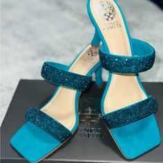 Vince Camuto Turquoise Heels. Never Worn, Brand New In The Box. Size 9.5. Not Ideal For A Wider Foot. Turquoise Open Toe Sandals For Party, Chic Turquoise Heels For Evening, Turquoise Open Toe Heels For Formal Occasions, Turquoise Open Toe Heels For Formal Events, Formal Turquoise Open Toe Heels, Elegant Turquoise Heels For Party, Elegant Turquoise Evening Heels, Summer Party Turquoise Heels, Elegant Turquoise Party Heels