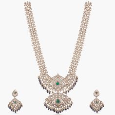 Floral Classic Moissanite Silver Long Necklace Set Elegant Kundan Temple Necklace With Peacock Design, Elegant Temple Necklace With Peacock Design, Festive Elegant Temple Necklace With Peacock Design, Festive Elegant Peacock Temple Necklace, Elegant Temple Necklace With Peacock Design As Gift, Elegant Temple Necklace With Peacock Design For Wedding, Elegant Kundan Necklace With Peacock Design For Festive Occasions, Elegant Peacock Temple Necklace For Diwali, Elegant Peacock Design Jewelry For Celebrations