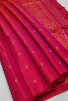 Pure handloom Double warp soft silk saree Fancy design on silk Sarees Contrast pallu and blouse Border same on both sides Silkmark certified  *Price 6650+$*