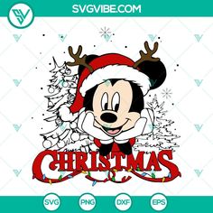 mickey mouse christmas svg cut file