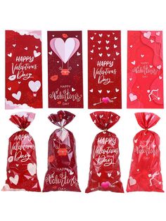 valentine's day bags with hearts on them