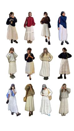 White Maxi Skirt Outfit, A Line Skirt Outfits, Long Skirt Winter, Skirt Outfits Aesthetic, Spring Skirt Outfits, Hijabi Fits, White Maxi Skirt, Church Fits