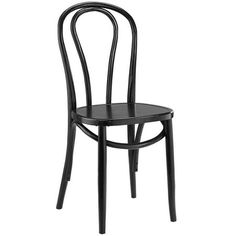 a black wooden chair on a white background