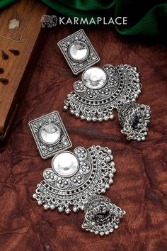 Now shop WOMEN'S OXIDIZED JHUMKA EARRINGS at a reasonable price on the karma place website. #silverearrings #silverearringsindian #silverearringsindianjhumka #oxidizedearrings #oxidizedearringsjhumka #oxidizedsilverearringsjhumka #oxidizedsilverearringsjhumkasmall #oxidizedjhumkaearrings #oxidizedjhumkadesigns #silverhoopearrings #silverearringsforwomen #silverdropearrings #silverstudearrings #Earrings #silverjewelry #silverjewelryset Oxidised Jhumka, Jhumka Design, Indian Jhumka, Oxidized Earrings, Jhumka Designs, Oxidised Earrings, Indian Wedding Jewelry Sets, Oxidised Silver Jewelry, Oxidized Silver Earrings