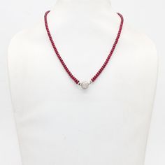 AAA Quality Natural Ruby Plain Rondelle Necklace With Diamond Ball In White Gold, Rondelle Gemstone beaded Necklace,Birthday Gift Party Wear Necklace,White gold necklace,ruby with white gold,diamond necklace,diamond in white gold Specifics: Gemstone Name:  Natural Ruby Gemstone  Length:  15.5 inches  Stone Size:   1.9 mm X 1 mm  --  5.2 mm X 3 mm  Shape: Plain Rodelle Shape Features: Handmade. Handcrafted We deal in all kind of semi precious beads and stones and Jewelry (in every shape and size Silver Rondelle Beaded Necklace As Gift, Silver Rondelle Beaded Necklaces For Gifts, Silver Beads Rondelle Necklace As Gift, Silver Beads Rondelle Beaded Necklace For Gift, Silver Beads Rondelle Beaded Necklaces For Gifts, Rondelle Necklace, White Gold Diamond Necklace, Diamond Ball, Necklace Ruby