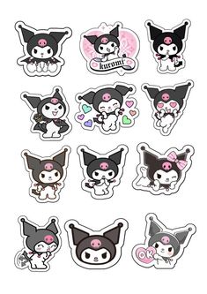 Kuromi Sticker Stickers Sanrio Printable, Cute Kuromi Stickers, Printable Sanrio Stickers, Sanrio Stickers Printable Kuromi, Sanrio Stickers Kuromi, Kuromi Aesthetic Stickers, Kuromi Printables, Kuromi Scrapbook, Stiker Kuromi