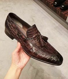 Alligator Dress Shoes, Tinie Tempah, Crocodile Texture, Quality Leather Boots, Bold Shoes, Moccasin Shoes, Tassel Shoes, Gentleman Shoes, Custom Design Shoes