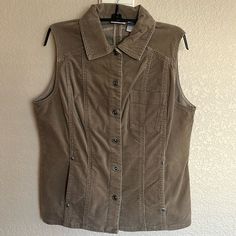 Chico’s Shenandoah Corduroy Vest In Driftwood, Snap Up, Pockets, New! Measures 20” From Armpit To Armpit, 24” Long. Size Medium. Driftwood Color, Corduroy Vest, Jackets For Women, Jackets & Coats, Size Medium, Women Shopping, Color