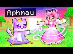 an animated video game with two people dressed up as princess and cat, in front of a