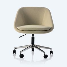 an office chair with casteors and wheels on a white background, viewed from the front