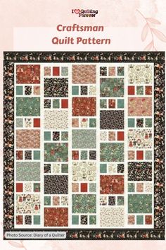 Craftsman Quilt Pattern Craftsman Quilt Pattern Free, Large Piece Quilt Patterns, Throw Size Quilt Patterns Free, Craftsman Quilt Pattern, King Size Quilt Patterns, Craftsman Quilt