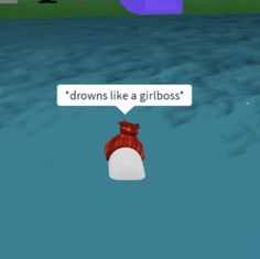 an animal floating in the water with a caption that reads, drowns like a girlbos '