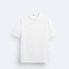 New Zara Basic Heavy Weight T-Shirt Classic Summer Streetwear T-shirt, Zara Crew Neck T-shirt With Relaxed Fit, Basic Plain Tops For Streetwear, Zara T-shirt With Letter Print And Relaxed Fit, White Zara T-shirt With Letter Print, Classic Relaxed Fit Crew Neck Top, White Plain T-shirt For Streetwear, Zara White T-shirt For Streetwear, Classic Plain Summer T-shirt