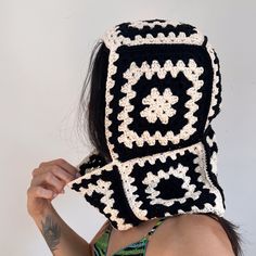 100% Organic Cotton Balaclava great for winter season and ski vacation. Hand crocheted with black and white high quality cotton yarn. It is made with a lot of care and love. It's really soft and pleasant to the touch. 100% Organic Cotton 100% Vegan Materials It is made in 1 piece and is one of a kind. Washable for easy care. It is best to hand wash and lay flat to dry. Also it is safe for washing machines with hand wash cycle at 30 at degrees. Please note that colors may be slightly different on Black And White Crochet Balaclava, Black And White Balaclava, Casual Black Crochet Hat For Winter, Black Windproof Beach Hat, Warm Fitted Crochet Hat For Winter, Warm Fitted Crochet Winter Hat, Trendy Black Outdoor Beanie, Black Warm Beanie One Size, Cozy Warm Black Beanie