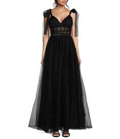 B. Darlin V-Neck Spaghetti Tie Strap Tulle Long Gown | Dillard's Gowns Prom, Formal Dresses Gowns, Casual Night Out, Junior Dresses, Long Gown, Dillard's, Elegant Dresses, Gowns Dresses, Homecoming