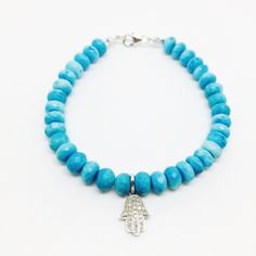 New In Box By Iman Lakhani. Turquoise Bead Bracelet With White Gold And Diamond Hamsa Hand Charm Turquoise Bead Bracelet, Hand Bracelet, Bead Jewelry, Hamsa Hand, Seed Bead Jewelry, Turquoise Beads, Bead Bracelet, Seed Bead, Womens Jewelry Bracelets