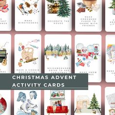 christmas cards with the words merry and lots of pictures