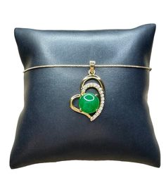 - 18K Gold plated real green jade heart pendant encrusted with cubic zirconia stones - Vintage style aesthetic - Pendant dimensions ( 1 1/8" height) ( 7/8" width) - 18K Gold filled, 1mm box chain, choose length in menu **Jade is a natural stone, so please allow for slight differences in the shade of green** Heart Women, Heart Pendant Gold, Jade Necklace, Gold Heart Necklace, Jade Jewelry, Vintage Heart, Pendant Gold, Green Jade, Necklace Vintage