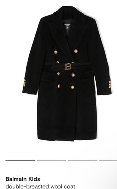 Black Coat, Wool Coat, Mid Length, Double Breasted, Parka, Fashion Branding, Girl Outfits, Hollywood, Long Sleeves