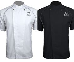 Introducing our Custom Embroidered Short Sleeve Chef Coat, the perfect blend of style, comfort, and practicality for culinary professionals. This chef jacket features breathable mesh side panels designed to keep you cool and comfortable during long hours in the hot kitchen environment. With options for custom embroidery, you can personalize this chef coat with your name, restaurant logo, or unique designs that reflect your culinary identity. The sleek design and unisex fit ensure a professional Chef Coat Design, Chef Jackets Design, Kitchen Environment, Chef Jackets, Female Chef, Chef Coat, Restaurant Logo, Professional Wardrobe, Future Ideas