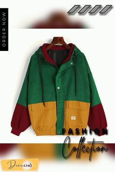 Women Matching Jacket Coat Hooded Corduroy Baseball Clothing Casual Jacket Baseball Outfit, Stylish Coat, Clothing Casual, Casual Jacket, Jacket Coat, Outerwear Women, Women Collection, Red Green, Parka