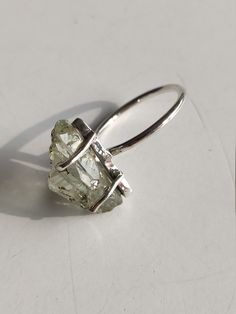 CYBER MONDAY SALE - Holiday season sale Natural Raw GREEN AMETHYST Sterling Silver 925 Ring. GREEN AMETHYST is in raw form and it has a beautiful intense vivid color. -The Ring shown in the picture is in the PRONGS setting. Another setting is in the COLLAR setting. -Same Design and Setting are available in other Gemstones as shown in the last image. -Ring size available in the photo is US 8 and ready to be dispatched the same day. Other sizes are made on order and will be dispatched in 3-5 days. Black Tourmaline Ring, Raw Crystal Ring, Raw Gemstone Ring, Green Amethyst Ring, 925 Ring, Peridot Ring, Handmade Rings, Crystal Ring, Silver Rings Handmade