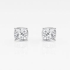 There's nothing more versatile than a pair of classic stud earrings. We love these princess cut lab grown diamond studs for every occasion. Pick the size and color best suited to your ears in the color of gold that you fancy. Classic White Cubic Zirconia Diamond Earrings, Luxury Diamond Earrings With Cushion Cut And Accents, Cushion Cut Diamond Luxury Earrings, Elegant Cushion Cut Diamond Wedding Earrings, Elegant Cushion Cut Diamond Earrings For Wedding, Classic Gia Certified Cushion Cut Jewelry, Elegant Cushion Cut Diamond Earrings With Brilliant Finish, Luxury Silver Cushion Cut Diamond Earrings, Cushion Cut Diamond Earrings For Anniversary